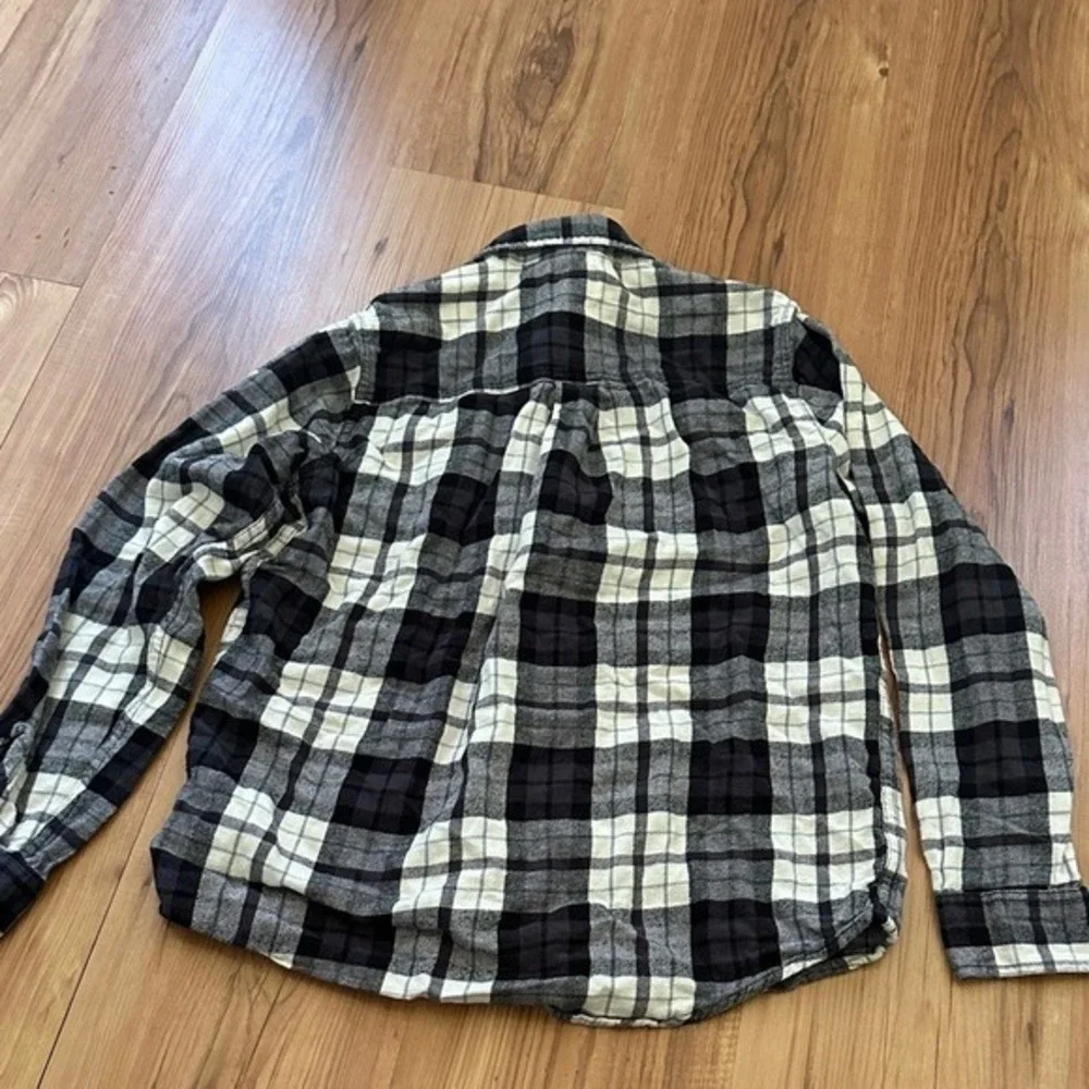 The Children's Place Girls Black White Plaid Button Down Shirt Size L‎ 10/12